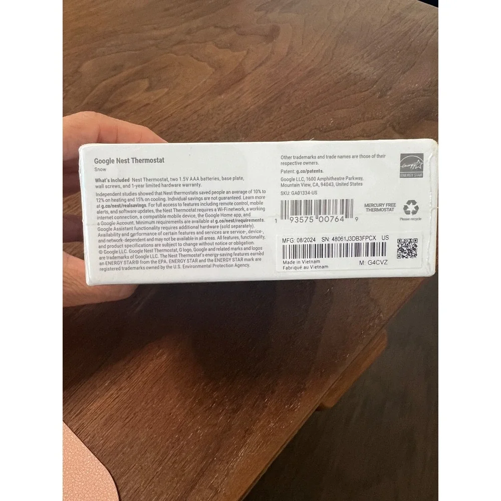 Google Nest Thermostat Snow White Smart WiFi Programmable G4CVZ GA01334-US‎ NEW